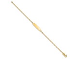 14K Yellow Gold Figaro Baby Oval ID Bracelet