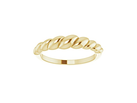 14K Yellow Gold Rope Style Dome Ring
