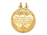 14k Yellow Gold Satin Mizpah 2-piece Break-Apart Charm
