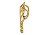 14k Yellow Gold Textured Double Palm Tree Slide Pendant