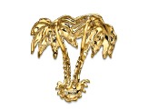 14k Yellow Gold Textured Double Palm Tree Slide Pendant