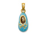 14k Yellow Gold Enamel Baby Shoe with Bow Charm