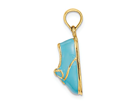 14k Yellow Gold Enamel Baby Shoe with Bow Charm