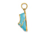 14k Yellow Gold Enamel Baby Shoe with Bow Charm