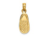14k Yellow Gold Enamel Baby Shoe with Bow Charm