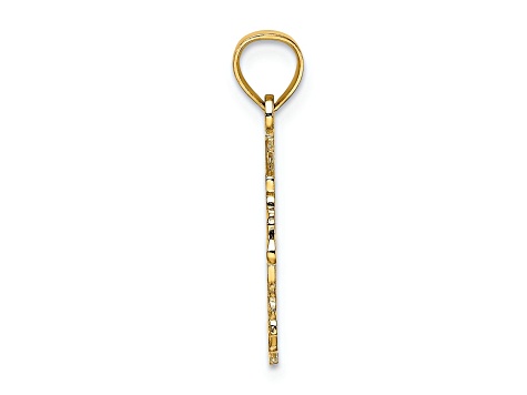 14k Yellow Gold Textured Children's Carousel Horse Charm