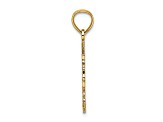 14k Yellow Gold Textured Children's Carousel Horse Charm