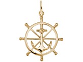 14K Yellow Gold Ship Wheel Charm