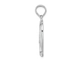 Rhodium Over 14k White Gold #1 Mom in Heart Pendant