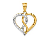 14k Two-tone Gold Diamond-Cut Infinity Heart Pendant