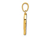 14k Two-tone Gold Diamond-Cut Infinity Heart Pendant