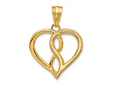 14k Two-tone Gold Diamond-Cut Infinity Heart Pendant