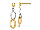 14k Yellow Gold and 14k White Gold Dangle Earrings