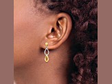 14k Yellow Gold and 14k White Gold Dangle Earrings