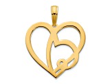 14k Yellow Gold Double Heart Pendant