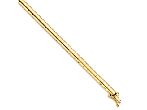 10k Yellow Gold 4mm Domed Omega Bracelet