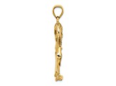 14k Yellow Gold 3D Textured Flamingo Charm