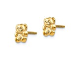 14k Yellow Gold Children's Polished 6mm Teddy Bear Stud Earrings