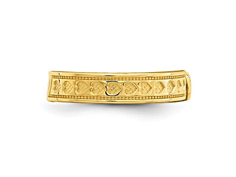 14K Yellow Gold Heart Design Adjustable Toe Ring
