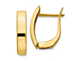 14k Yellow Gold Polished 13/16" Hinged Hoop Earrings