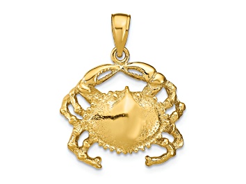 Picture of 14k Yellow Gold Textured Crab Pendant