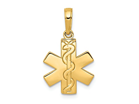 14k Yellow Gold Paramedic/EMT Symbol Pendant