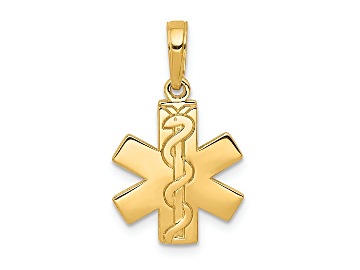 14k Yellow Gold Paramedic/EMT Symbol Pendant