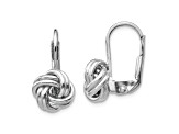 Rhodium Over 14k White Gold Polished Love Knot Dangle Earrings
