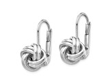 Rhodium Over 14k White Gold Polished Love Knot Dangle Earrings