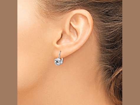 Rhodium Over 14k White Gold Polished Love Knot Dangle Earrings