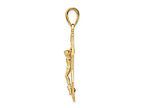 10K Yellow Gold Polished and Textured Mini Mariners Crucifix Pendant