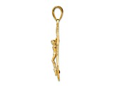 10K Yellow Gold Polished and Textured Mini Mariners Crucifix Pendant