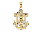 10K Yellow Gold Polished and Textured Mini Mariners Crucifix Pendant