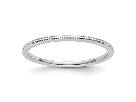 14K White Gold 1.2mm Milgrain Stackable Expressions Band