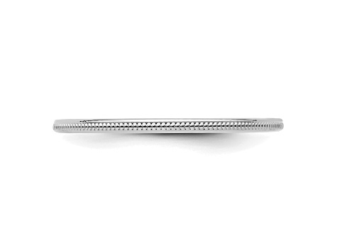 14K White Gold 1.2mm Milgrain Stackable Expressions Band