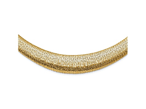 14k Yellow Gold 15.93mm Polished Mesh Woven Graduated Dome 18 Inch Chain