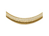14k Yellow Gold 15.93mm Polished Mesh Woven Graduated Dome 18 Inch Chain