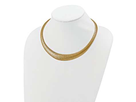 14k Yellow Gold 15.93mm Polished Mesh Woven Graduated Dome 18 Inch Chain
