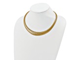 14k Yellow Gold 15.93mm Polished Mesh Woven Graduated Dome 18 Inch Chain