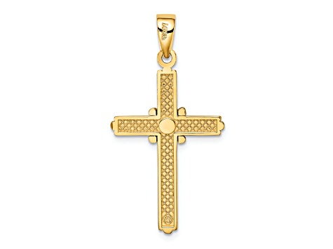 14K Yellow and White Gold X Center Charm Pendant