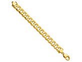 14k Yellow Gold 12mm Flat Beveled Curb Link Bracelet