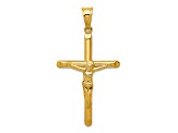 14K Yellow Gold Polished Hollow Crucifix Pendant