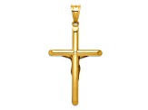 14K Yellow Gold Polished Hollow Crucifix Pendant