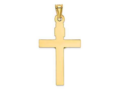 14K Yellow and White Gold with Rhodium-plated Crucifix Pendant