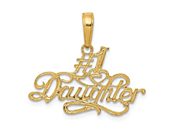 Picture of 14k Yellow Gold Textured #1 Daughter Pendant