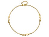 14K Yellow Gold Polished Station 9-inch Plus 1-inch Extension Anklet