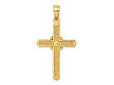 14K Yellow Gold Polished X Center Cross Charm Pendant