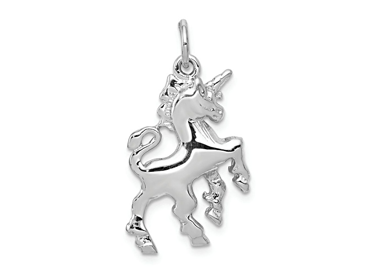 Rhodium Over 14k White Gold Unicorn Charm