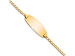14k Yellow Gold Polished Oval Curb link ID Bracelet