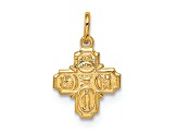 14K Yellow Gold Solid Polished Tiny 4-Way Medal Pendant